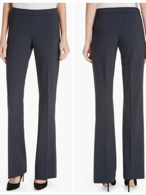 Boss Hugo Boss Tulea Navy Stretch Wool Side Zip Bootcut Trousers size 12